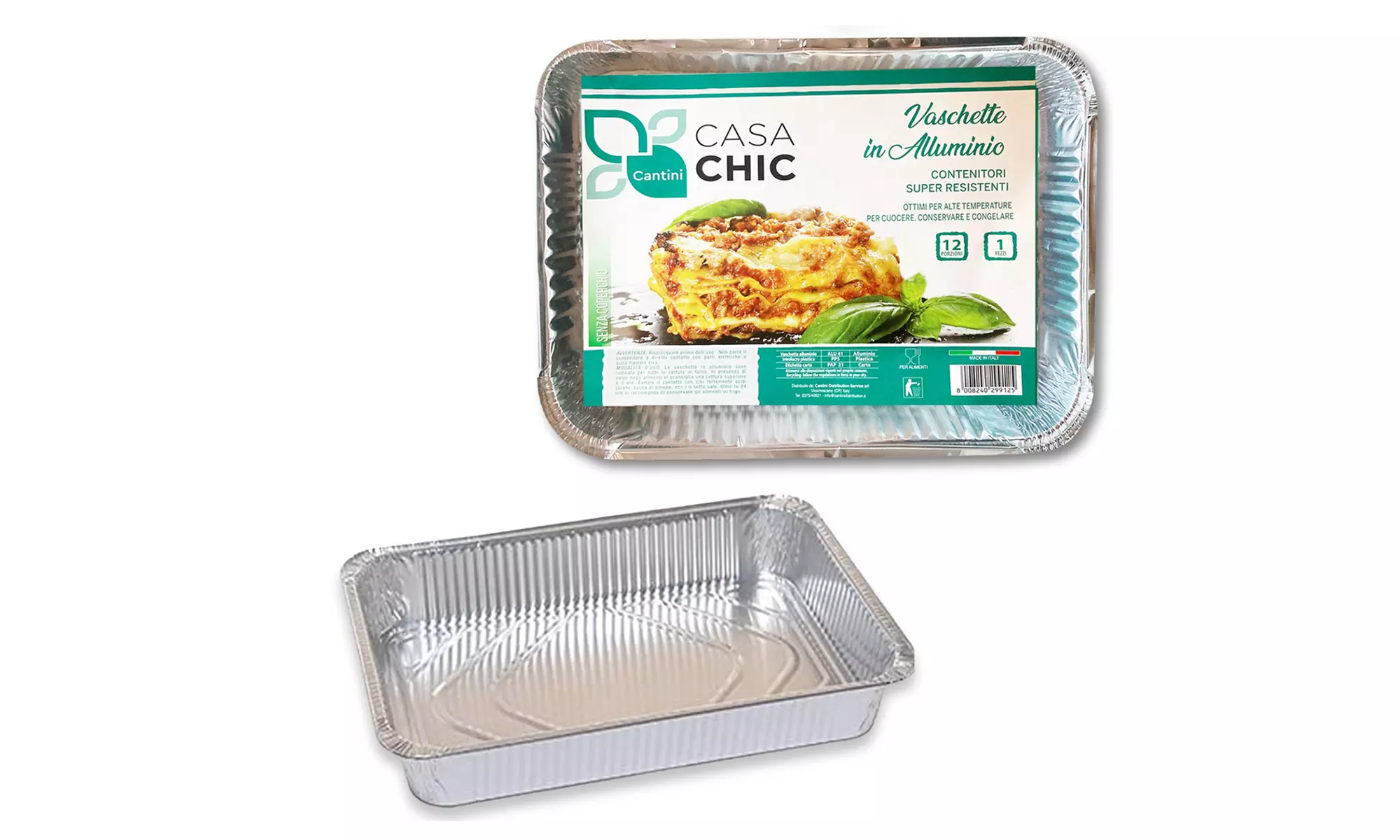 Fino a 192 contenitori in alluminio per alimenti