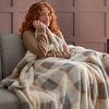 Image 3: Silentnight Snugsie Faux Fur Check Blanket 