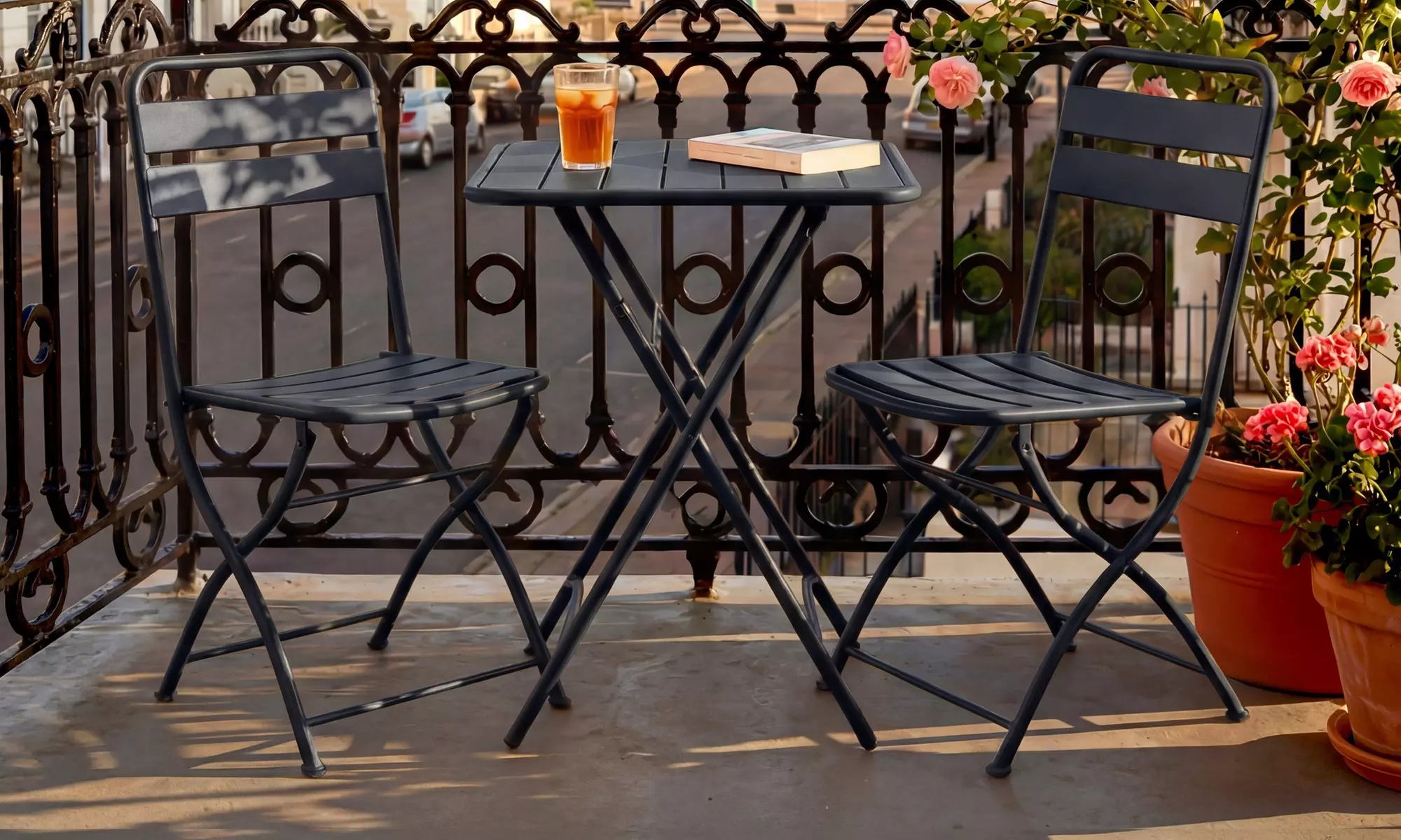 Colourways Folding Patio and Balcony Bistro Set in choice of colour