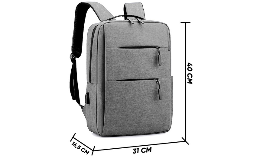 Image 8: Sac à dos de voyage avec port USB externe 