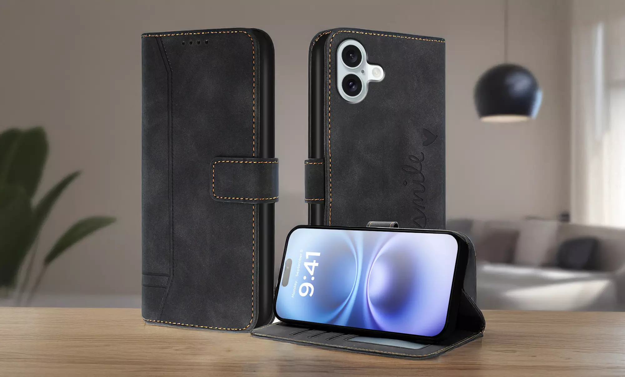 iPhone 16 iPhone 16 Pro Max Case Flip Leather Wallet Stand Card RFID Cover