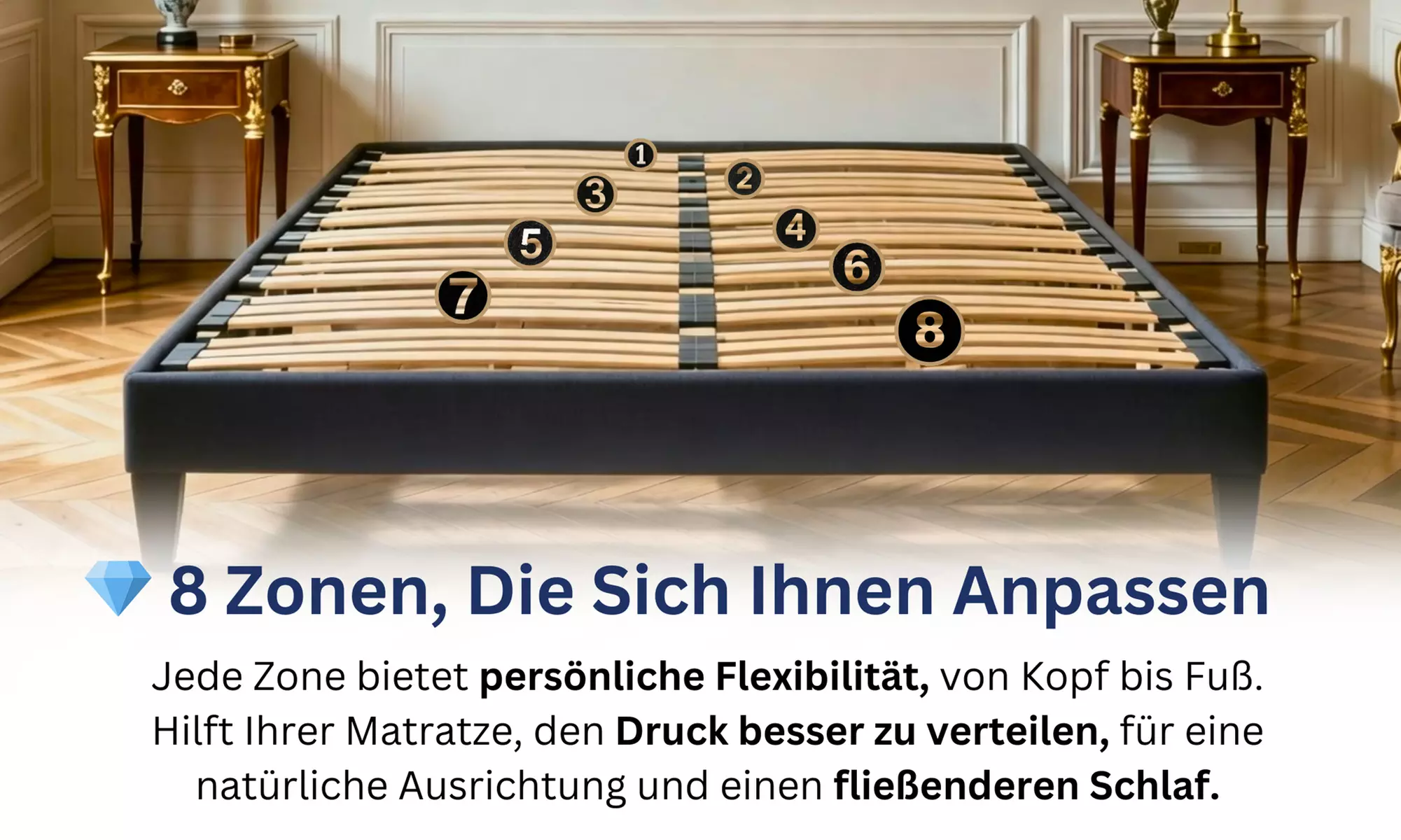 Bettgestell ANTHRA opt. mit Matratze