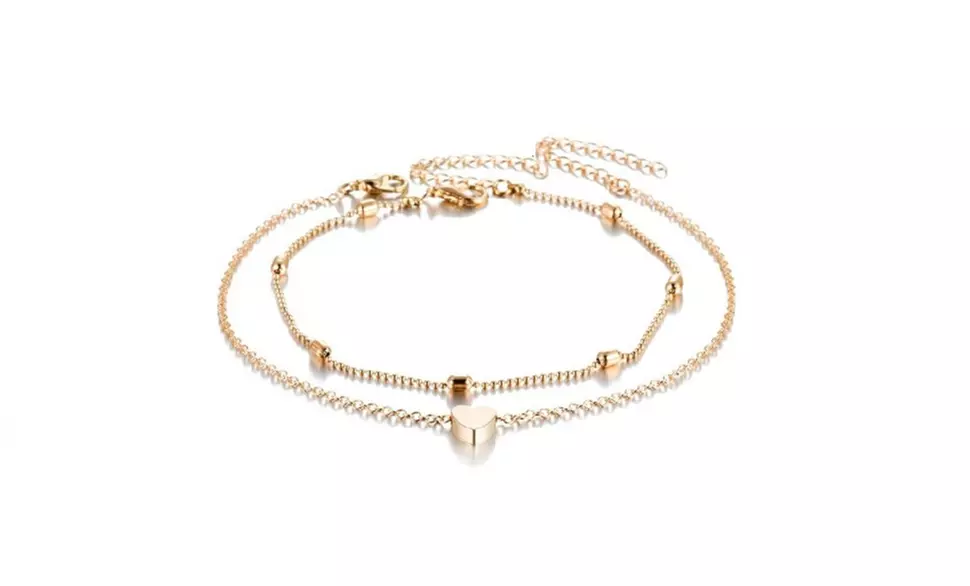 1 ou 2 bracelets double chaînes pour cheville Lou - Second Medium