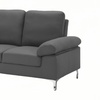 Image 2: Two Seater Sofa Grey Fabric Couch with Cushion