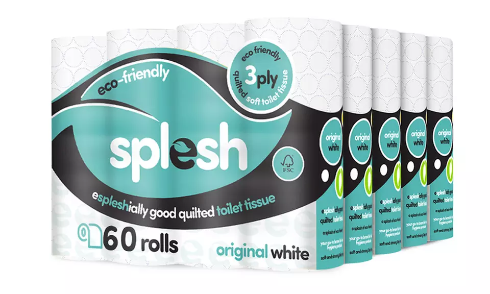 Splesh Toilet Roll, Soft & Quilted Eco-Friendly White