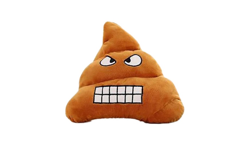 Image 2: Poo Emoticon Cushion