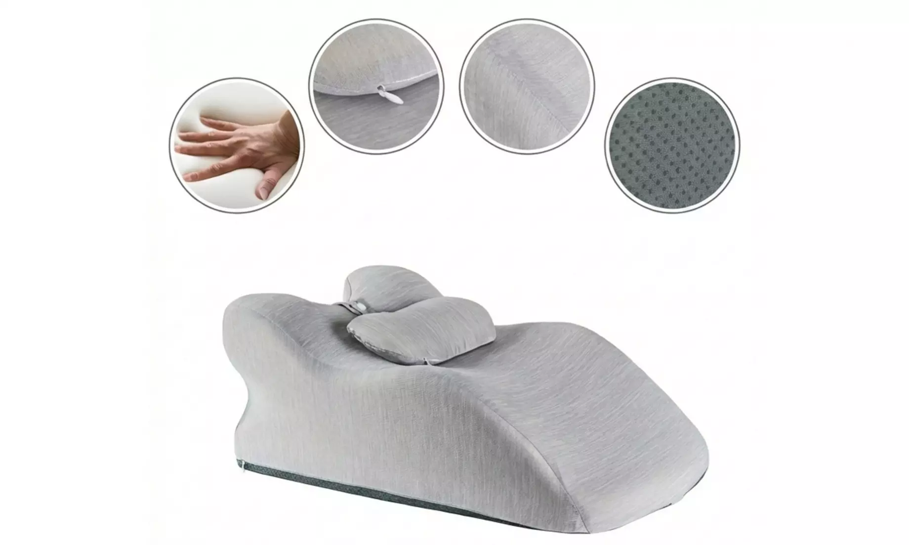 Cojín ergonómico de espuma viscoelástica con forma de cuña