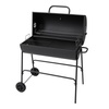 Image 3: Outdoor Garden Trolley Barrel Charcoal Grill with Temperature Control
