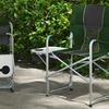 Image 2: Outsunny Folding Camping Chair with Cooler Bag Table