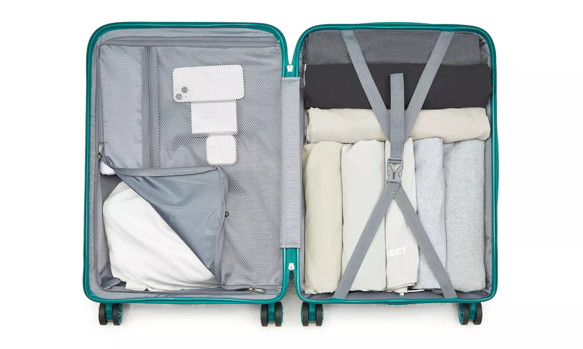 KONO Lightweight Hardshell Luggage 1 or 3-Piece with TSA Lock