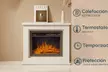 Mueble con chimenea eléctrica de vidrio templado modelo Alaska con luces LED multicolor, con envío gratuito - Second Medium