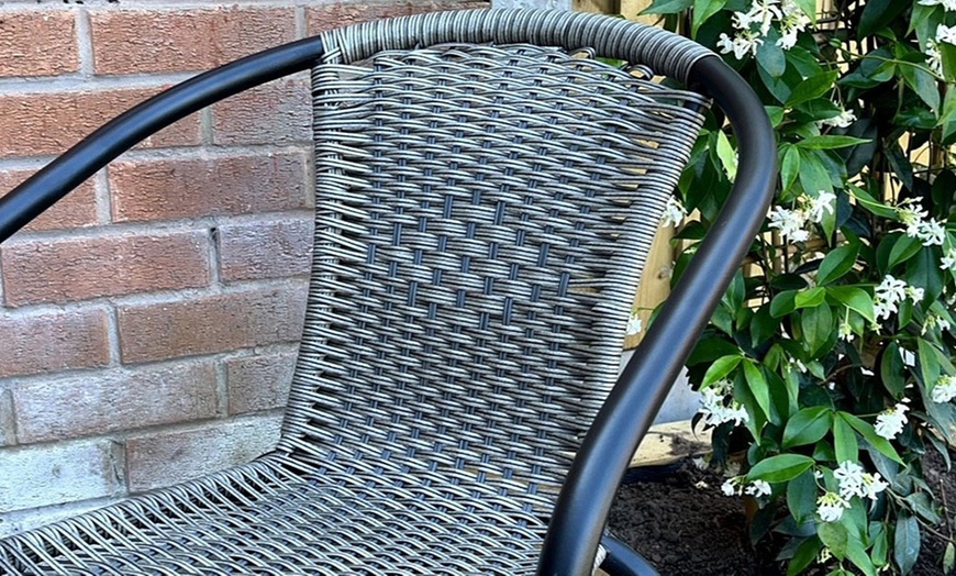 Image 4: Bolero Two-Seater Modern Rattan-Effect Bistro Set