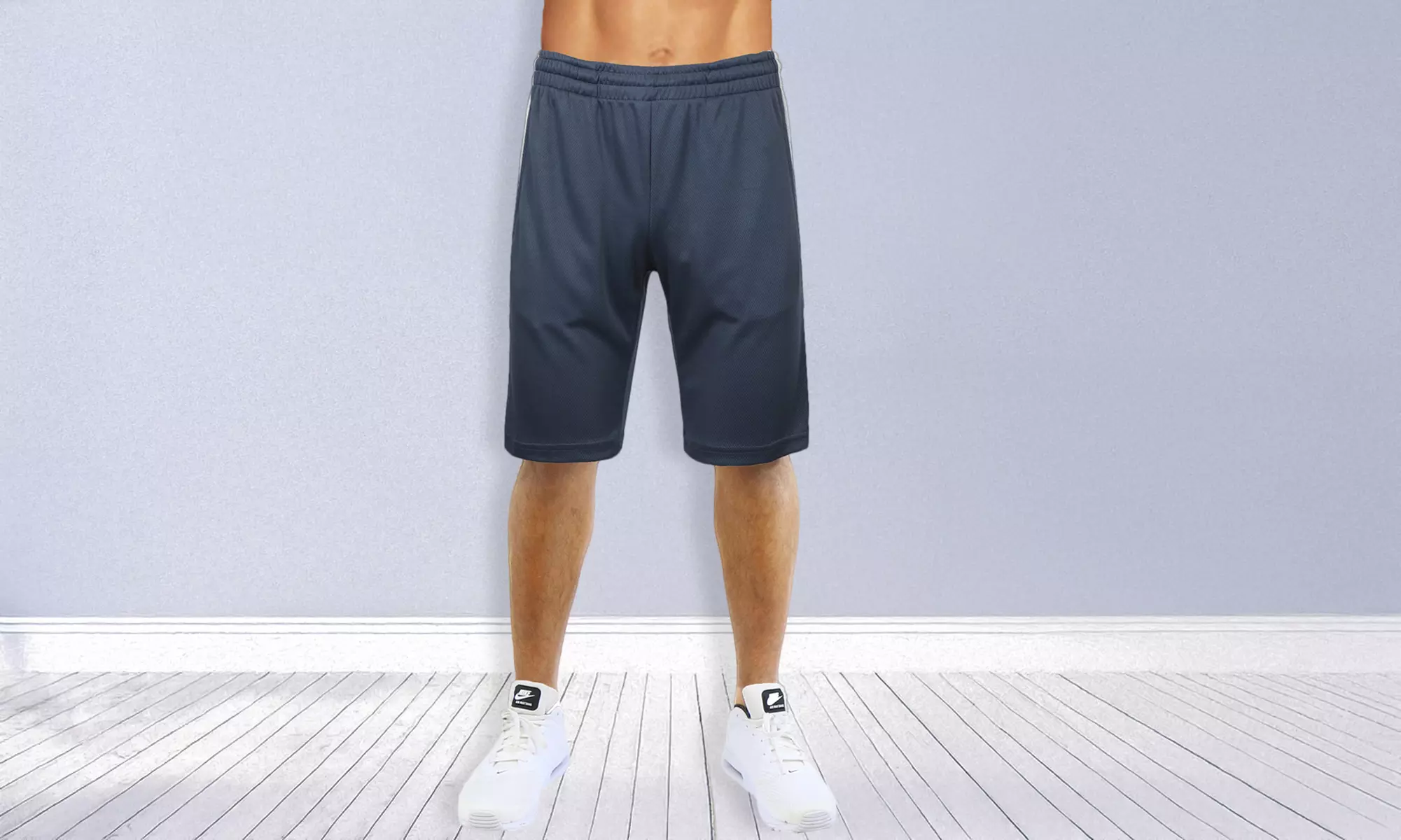 (3-Pack) Men's Moisture Wicking Performance Mesh Shorts With Side Trim Design