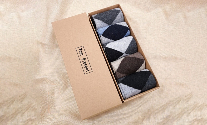 Image 9: Set of Five Pairs Wool Men's Socks 