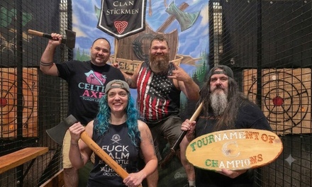One 60-Minute Rage Room Axe Throwing Combo Experience for Two (Valid Sunday-Thursday) - Celtic Axe Throwing At Hopworks Urban Brewery