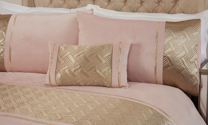 Image 9: Capri Velvet Touch Duvet Set with Diamante Trim