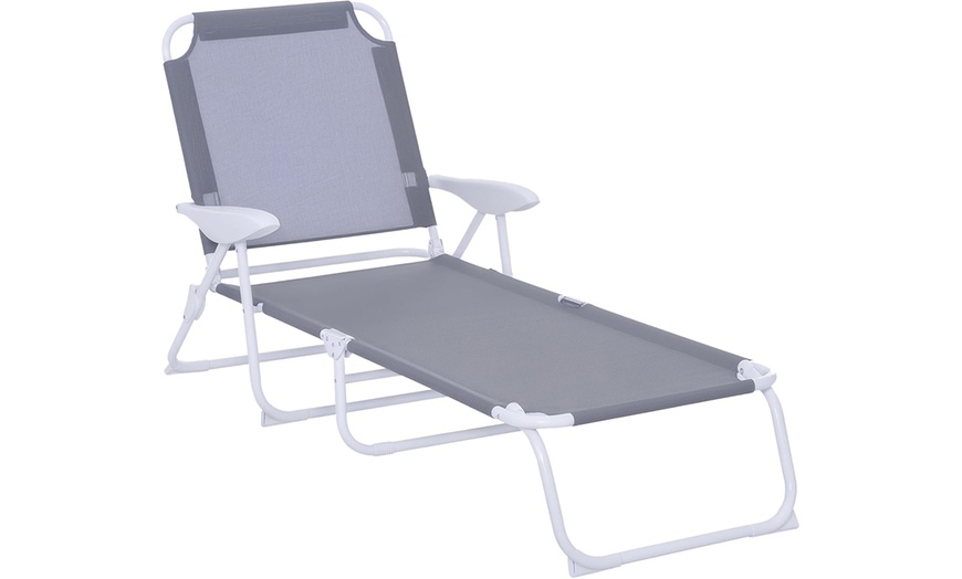 Image 11: Outsunny Foldable Sun Lounger selection