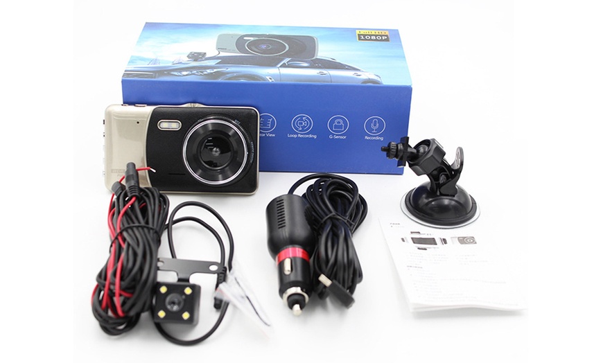 Image 5: 1080P Front and Back Dash Camera with Night Vision Capability