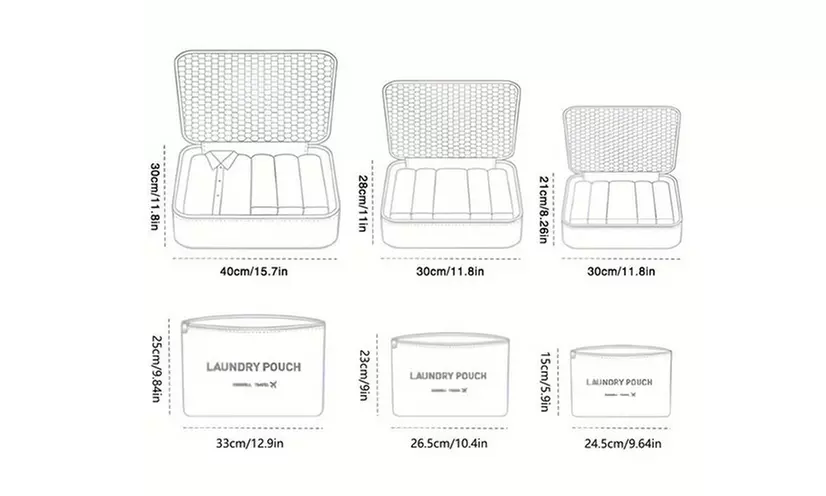 1x oder 2x 6-teiliges Koffer-Organizer-Set