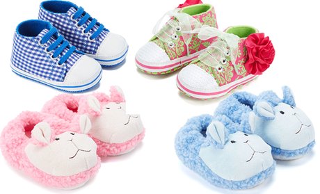 Baby Sneakers or Slippers (Sizes 6M–12M)