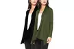 Women's Casual Long Sleeve Open Front Draped Cardigan (Pack of 2) - Second Medium