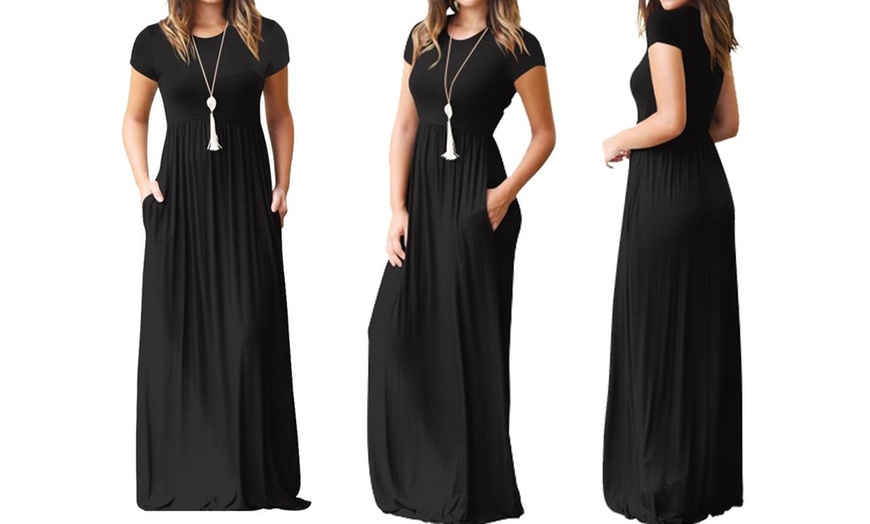 Image 2: Short Sleeve Maxi Dress