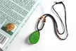 Moldavite Crystal Gravel Green Charm Oval Stone Pendant Necklace - Second Medium