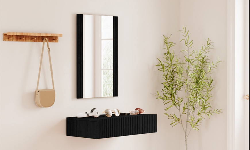 Image 5: Console d'entrée flottante Amira avec miroir et tiroir