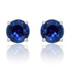 Image 2: Paris Jewelry 14k White Gold Plated 1.36ctw Round Natural Sapphire Stud Earrings