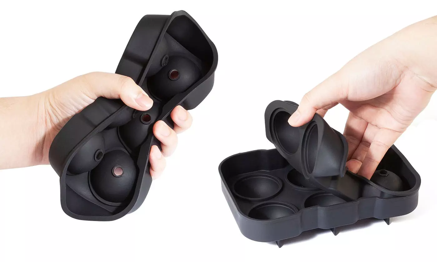 Silicone Ice Cube Tray Large Round Square Molds for Whiskey Cocktails Bourbon