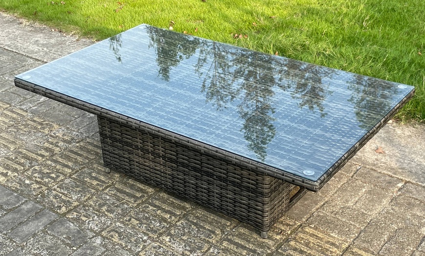 Image 3: 8-tlg. Fimous Polyrattan-Gartenmöbel-Set mit höhenverstellbarem Tisch
