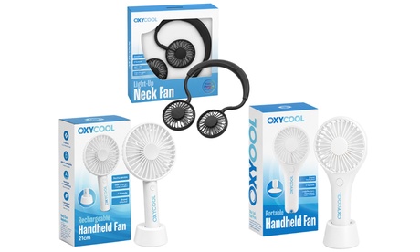 Groupon Unisex White Oxycool Portable Fan Collection:3-Speed Rechargeable Handy Fan/White/One