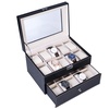 Image 10: 6/10/12/20/24 Slots Watch Box Display Case Organizer Jewelry Storage & Lockable