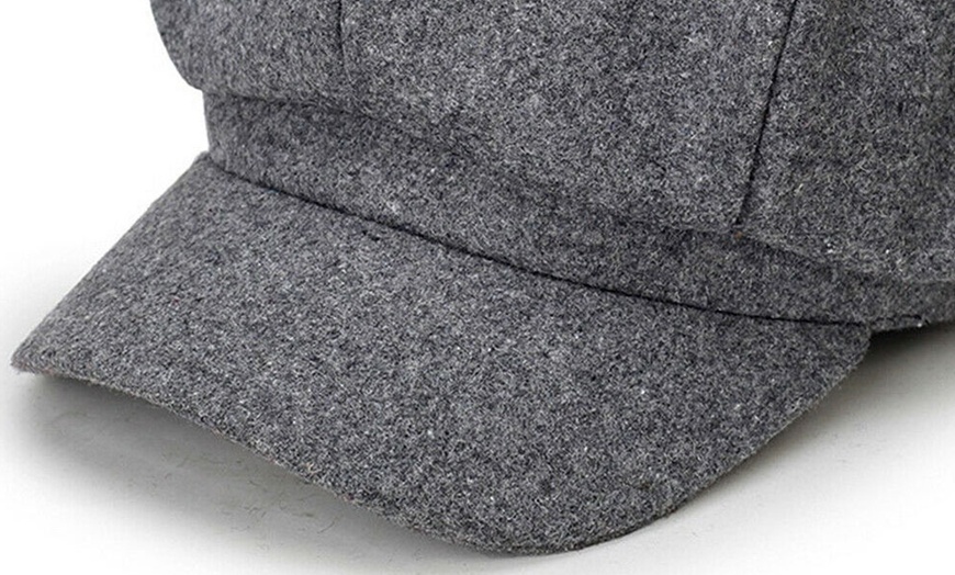 Image 16: Artist Vintage Newsboy Cabbie Peaked Beret Cap Warm Baker Boy Visor Hat Flat Cap