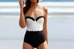 Maillot de bain 1 pièce Noir & Blanc - Second Medium