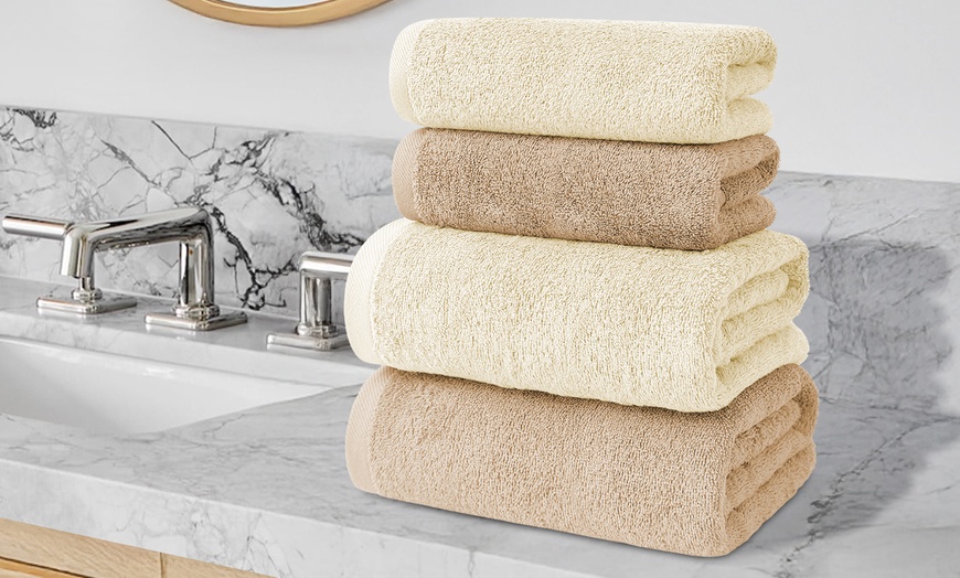 Image 9: Juego de 4 toallas de baño de algodón en 2 colores