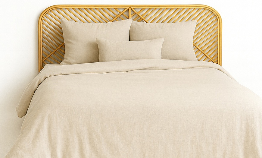 Image 14: Completo lenzuola matrimoniale in tinta unita 100% cotone