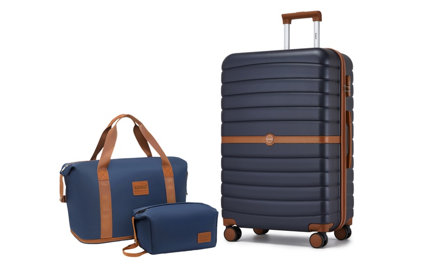 Image 2: Ideal For Family Travel: KONO 1 or 3-Piece PC Luggage 