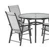 Image 2: Garden Rippled Tempered Glass Table Set