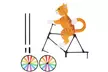 20" Animal Bike Wind Spinner Windmill Garden Funny Cat Dog Whirligig Pinwheel - Second Medium