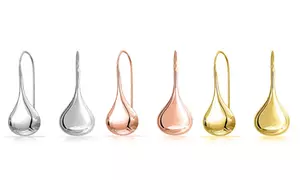 Italian Sterling Silver Puffed Teardrop Earrings