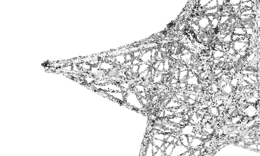 Image 3: Living And Home Christmas Star Sequins Tree Topper with LED Lights