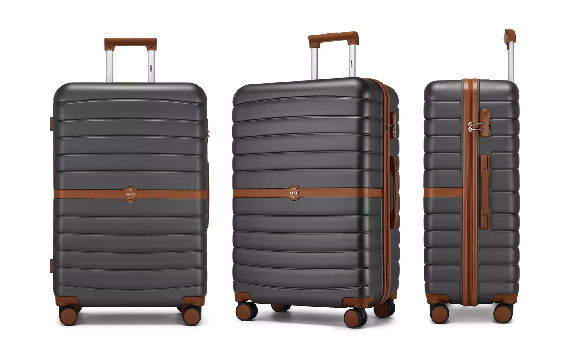 KONO Stylish Stripe Design Suitcase with Spinner Wheels