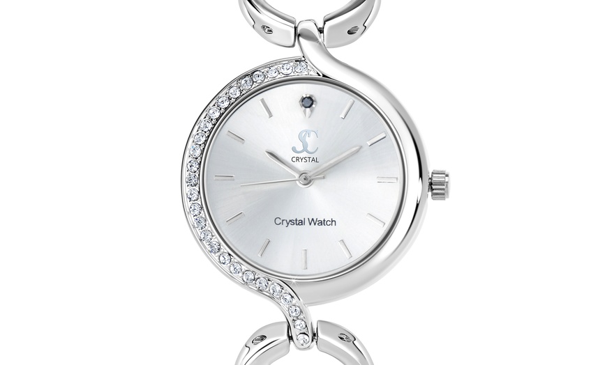 Image 8: Reloj analógico elegante con diamantes y cristales de SC Crystal