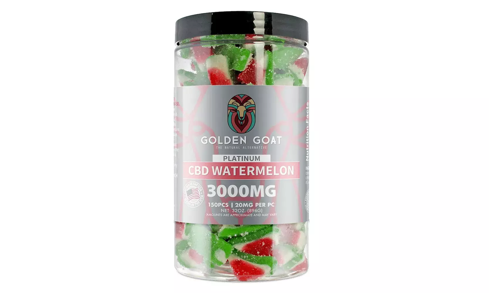 100% Organic CBD-Infused Sweet Watermelon Gummy Candy (250MG - 12000MG)