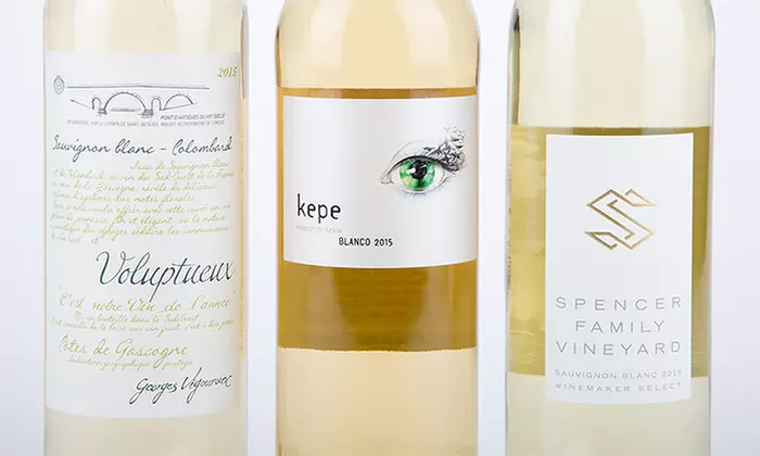 6 Bottles of International White Wine with Corkscrew from Barclays Wine. Shipping Included. - Second Medium