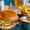 Image 3: Chicken or Veggie Burger with Chips and Salad and Beer for 1, 2, or 4
