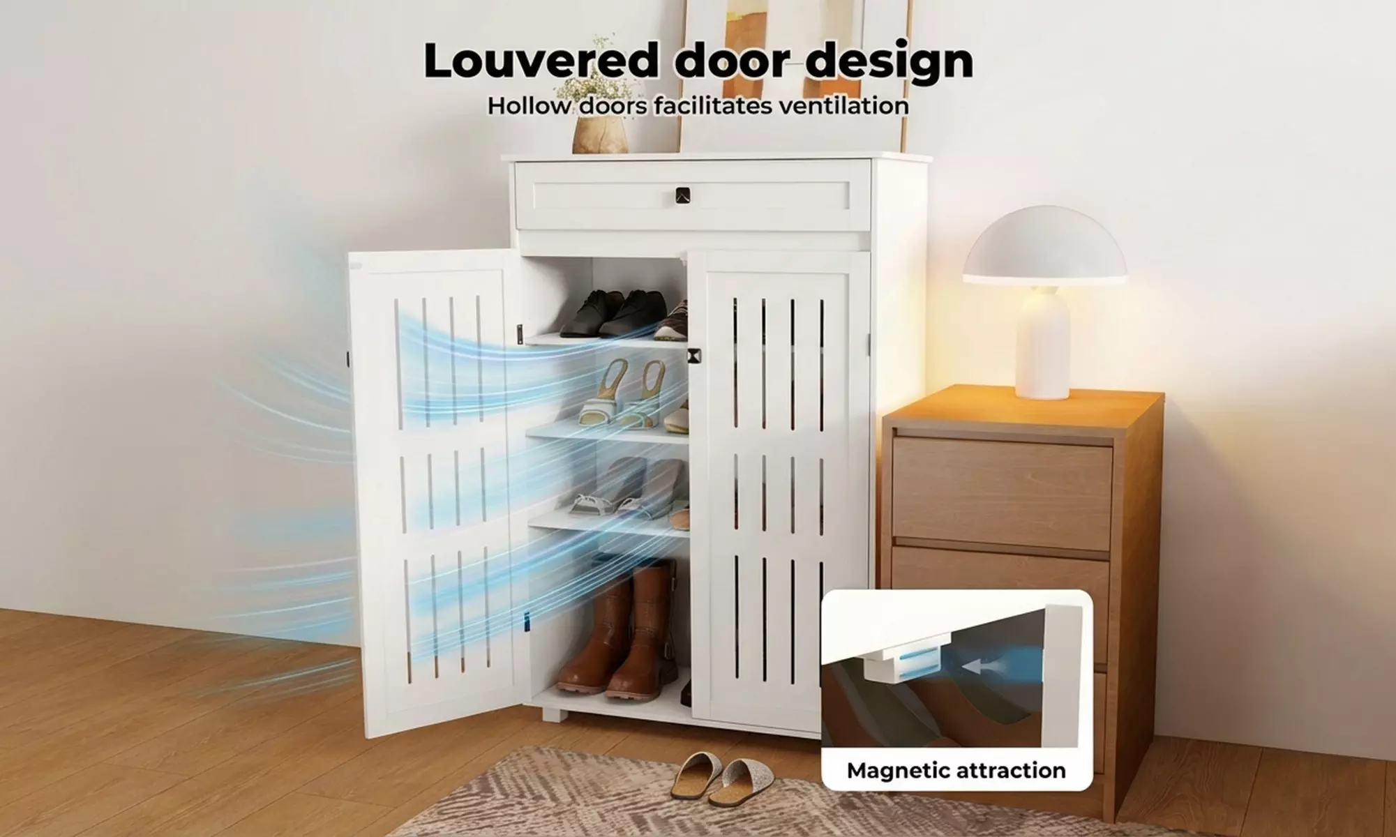 Levede Louvre Shoe Storage Cabinet