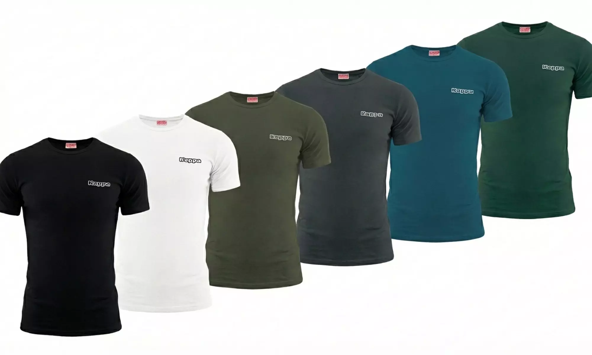 Pack di 6 t-shirt da uomo Kappa in cotone bielastico