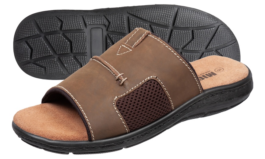 Image 2: Men's Slip-On Leather Sandals